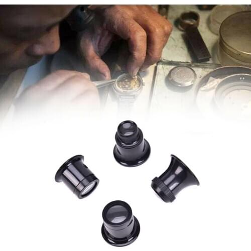 4pcs/Set Magnifying Glass 5X/10X/15x/20x Portable Loupe Lens Jeweler Watch Magnifier Tool Eye Magnifier Len Repair Kit Tool