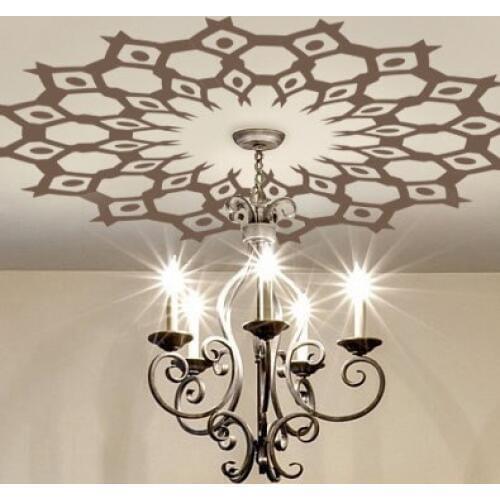Ceiling Lamp Medallion Vinyl Wall Sticker Removable Chandelier Lamps Circle Wall Decal Vintage Home Decoration Murals AZ775