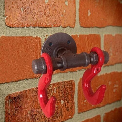 Vintage Heavy Industrial Loft Pipe Wall Hook Interior Decor Bathroom Decor Steampunk Decor Wall Hook Hat Rack Holder Coat Hanger