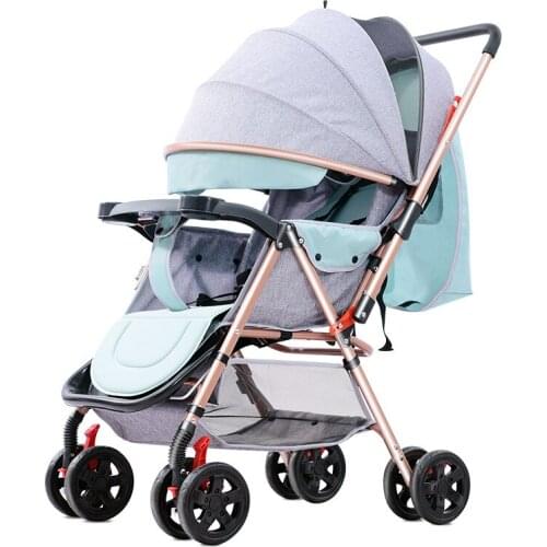 High Landscape Baby Stroller Can Sit and Fold Lightweight Travel Baby Umbrella Car Infant Carriage Fourwheel Stroller