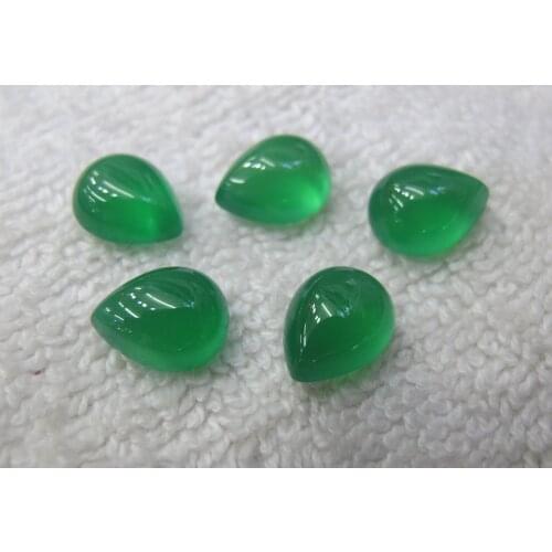 Top Quality!Green Agat e Carnelian 10x12mm Pear Cabochon Natural Gem Stone Jewelry Ring Cabochon 2pcs/lot