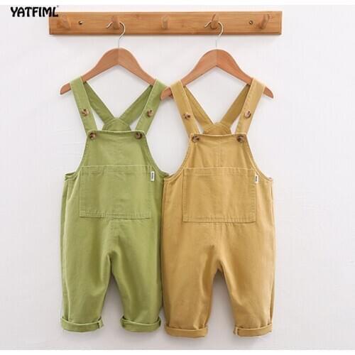 YATFIML Spring Cotton Baby Girl Overalls High Quality Children Casual Trouser Boy Jumpsuit Kids Toddler Pants Baby Jumpsuits