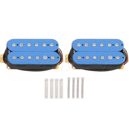 Yibuy Noiseless IF Full Double Coil Guitar Humbucker Pickup Set Light Blue
