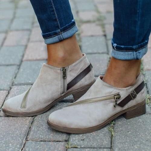Women Flats Fashion Round Toe Casual Ladies Loafers Shoes Zipper Shallow Solid Woman Shoe Low Heels Female Autumn Plus Size