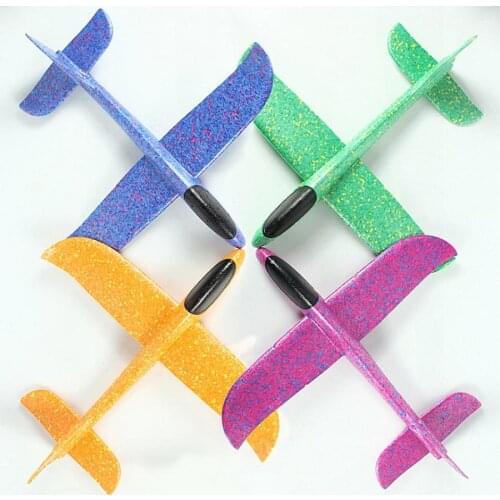 100pcs 48/37cm Hand Throw Flying Glider Planes Foam Aeroplane Model Party Bag Fillers Flying Glider Plane Luminous Plane Toys