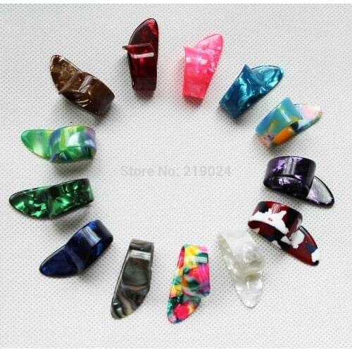 20 pcs Mixed Colorful Thumb Guitar Picks Celluloid Heavy Thumb Picks