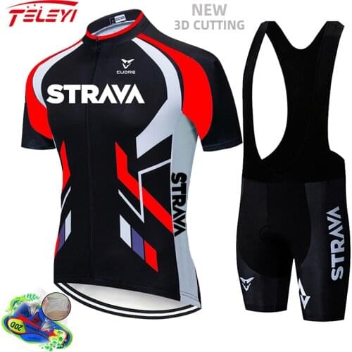 2021 Pro Team STRAVA Cycling Jersey 20D Team Cycling Jersey Set Maillot Summer Bicycle Clothing Road Bike Shirts Suit Shorts MTB
