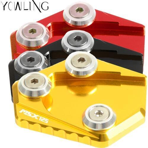 LOGO MSX 125 Motorcycle Accessories Motorcycle Side Stand Pad Enlargement Plate Kickstand For HONDA Grom 125 MSX125 2014-2015