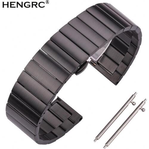 High Quality Stainless Steel Watchbands Bracelet 16mm 18mm 20mm 22mm Silver Black Metal Watch Band Strap Fit For Huawei Gear S3