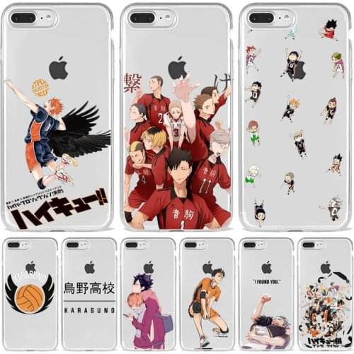 Anime haikyuu volleyball boy Phone Case Transparent soft For iphone 5 6 7 8 11 12 s c se plus mini x xs xr pro max cover funda