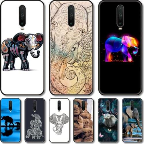 Lovely elephant Phone Case For Redmi 10 9 8 7 6 GO S C T PRO Note 5G Black Cover TPU