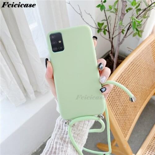 Strap Cord Chain Case For Samsung Galaxy A41 A51 A71 A50 A70 A31 A40 A10 A20 A30 A21S M30S Necklace Lanyard Crossbody Cover