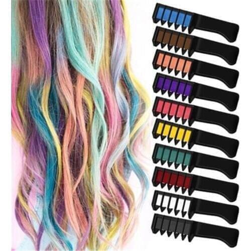 10 Colors New Temporary Hair Chalk Hair Color Comb Dye Salon Party Fans Cosplay Tool Fashion Unisex Hair Color Combs Wholesale