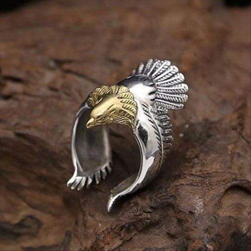 925 Silver Jewelry Retro Spread Eagles Ring