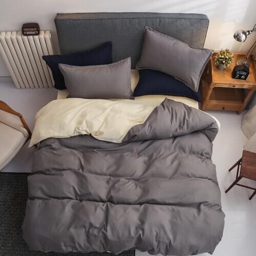 SOLSTICE Solid Color Bedding Sets Duvet Cover Pillowcase And Bed Sheet Combination Bed Linens Queen King Size Multiple Colour
