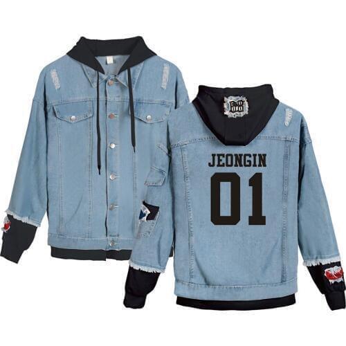 Kpop Jacket Stray Kids Yellow Wood Jacket men/women Fashion Denim Jacket Spring Autumn Casual Women Slim Denim Outwear Coats