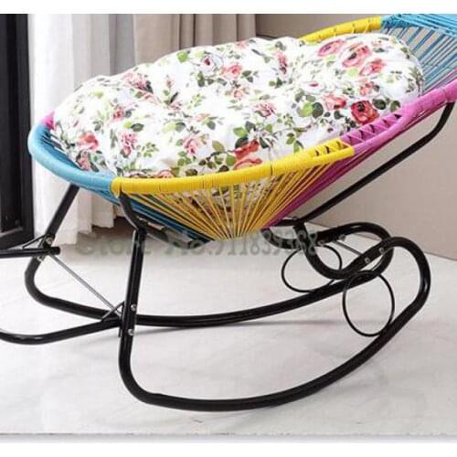 Net celebrity lounge chair balcony home leisure rocking chair European-style rattan rocking chair lazy adult living room indoor