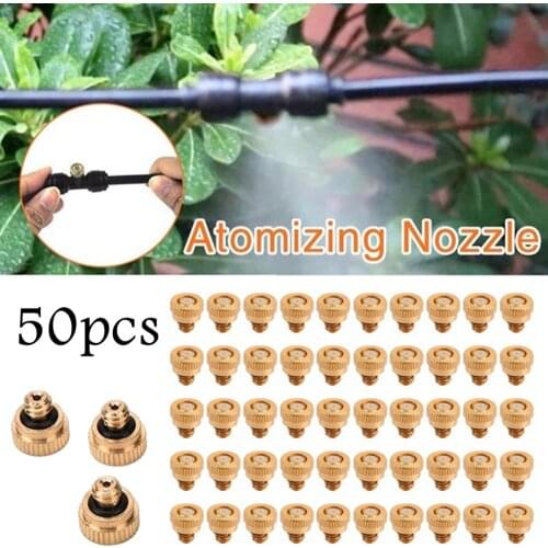 50pcs 0.3mm Low Pressure Brass Misting Nozzles Water Atomizing Sprinkle For Cooling System 0.012" 10/24