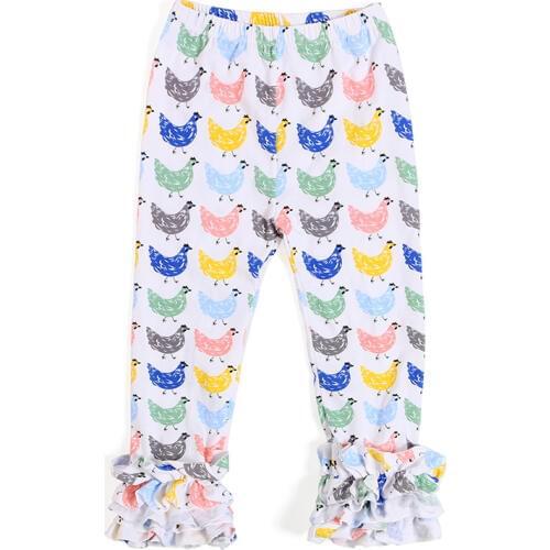 2020 Girls Ruffle Leggings St.Patricks Day Green White Stripes Toddler Girl Long Pants Girl Boutique Clothes Floral Chick