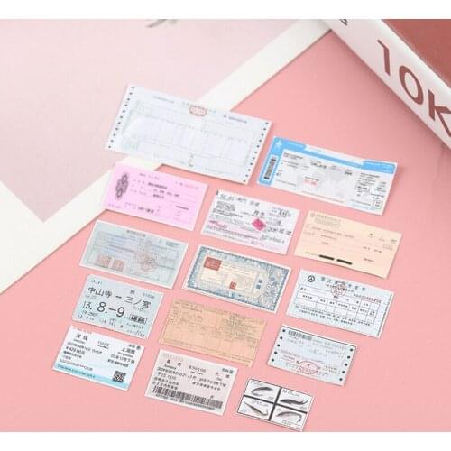 7pcs/set Miniature Simulation Plane Ticket Set Dollhouse Furniture Doll House Mini Model Doll Accessories