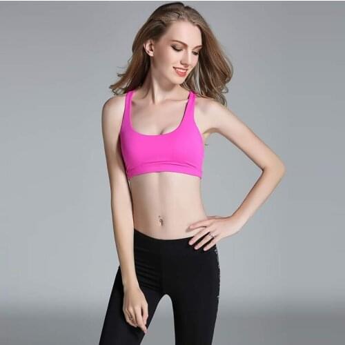 New Sexy Push Up Sports Bra Women Cross Straps Yoga Bra Hollow Out Brassiere Sport Top Fitness Women Sport Bra Top