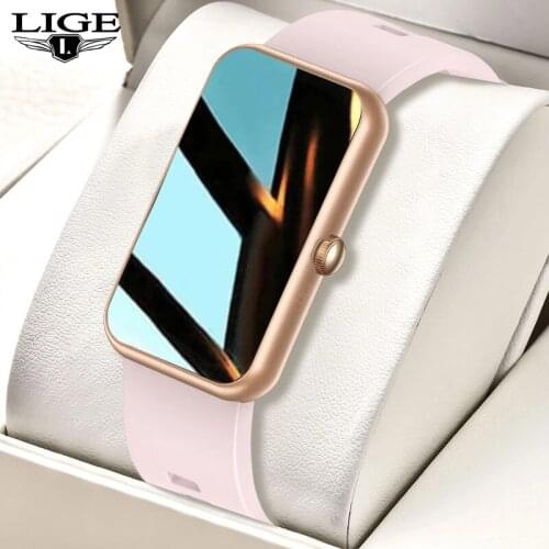 LIGE New Sport Bracelet Women Smart Watch Full Touch Blood Pressure Heart Rate Monitor Waterproof Smartwatch Men For Android IOS
