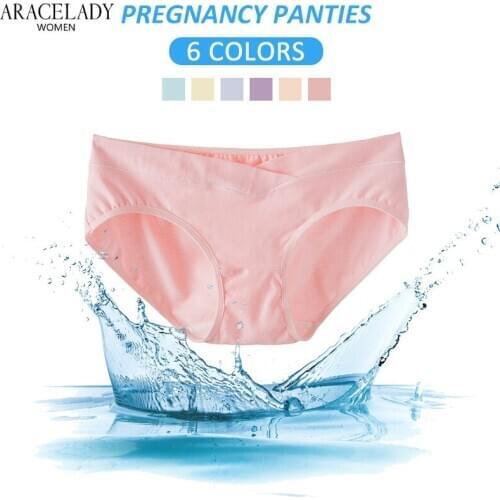 Maternity Clothes Womens Underpants Soft Cotton Panties Solid Color Briefs Pregnancy Underpants Standard Size M-XXL Corset