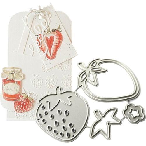 OOTDTY Strawberry Metal Cutting Dies Stencil Scrapbooking DIY Album Stamp Paper Card Embossing Decor Craft