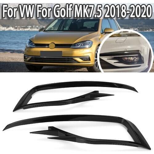 K-Car Pair Front Fog Light Cover Frame Eyebrow Wind Knife Eyelid Style For VW For Golf MK7.5 2018 2019 2020