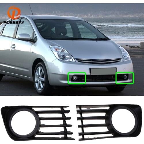 POSSBAY Car Front Fog Lights Gille Cover Hole Grilles for Toyota Prius NHW20 2004 2005 2006 2007 2008 2009 Auto Exterior Parts