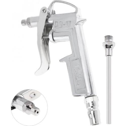 Spray Gun Mini Pneumatic Blowing Dust Gun Tool with 7.5mm Air Inlet Port and Replacement Long Nozzle for Cleaning Dust Home DIY