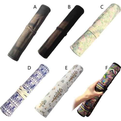Lowral Floral Pattern Thick Canvas Roll-up Pencil Bag ，20 Holder Case Artist Paint Organizer Pouch Perfect Storage for Placing