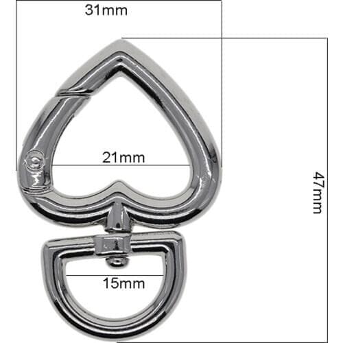 2pcs Heart Shape Swivel Clasps Rotating Hooks for Key Holder Jewelry Making