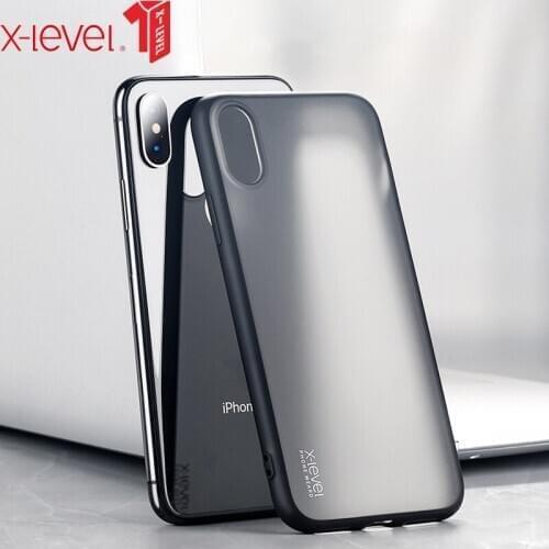 X-Level Transparent Case For iPhone X XS Max Hard PC Matte Soft Silicone Edge Back Phone Clear Cover For iPhone XR Case