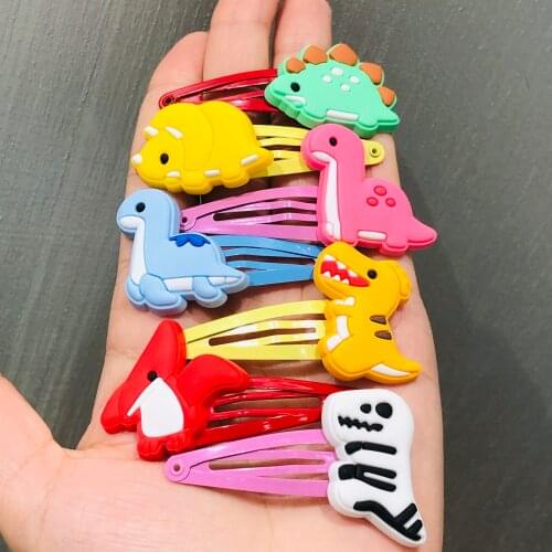 7Pcs/set Animals Penguin Dinosaur Hair Accessories Children Rubber Bands Scrunchies Elastic Hair Bands Girls Hairpins Hair clip