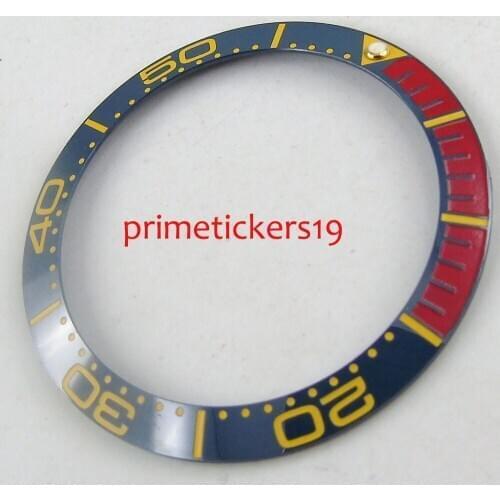 Blue watch bezel with yellow insert luminous dot fit high quality automatic men watch