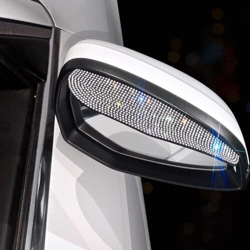 Crystal Bling Car Rear View Mirror Cover,1 Pair of Car Rearview Mirror Anti - Rain Eyebrow,Reverses Mirror Sun