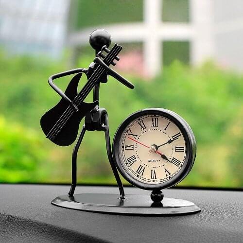 Car Decoration Retro Guitar Bass Music Decoration Electronic Clock Furniture Table Book Shelf Decoration Accessories