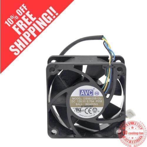 NEW AVC DS06025B12U P058 12V 0.70A 6025 6CM 4PIN Temperature control cooling fan