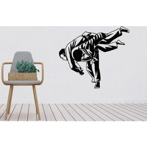 Judo wrestling against martial arts sports vinyl wall stickers youth dormitory bedroom decoration wallpaper mural PW392