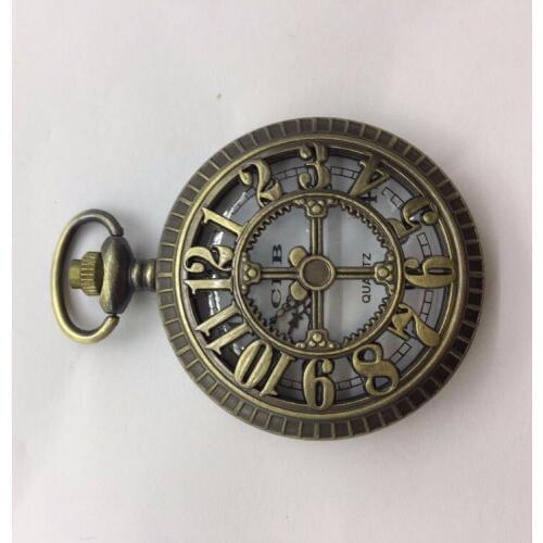 Vintage Bronze AntiquesA Hollow Numbers quartz men and woman Necklace pocket watches gift