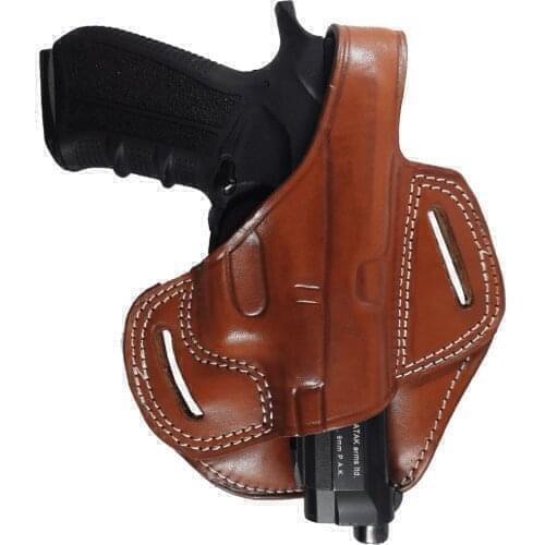 YT HOBBY For Sig Sauer P320 Protected Barrel Real Leather OWB Carry Two Slot Thumb Break Handmade Pistol Gun Holster pouch