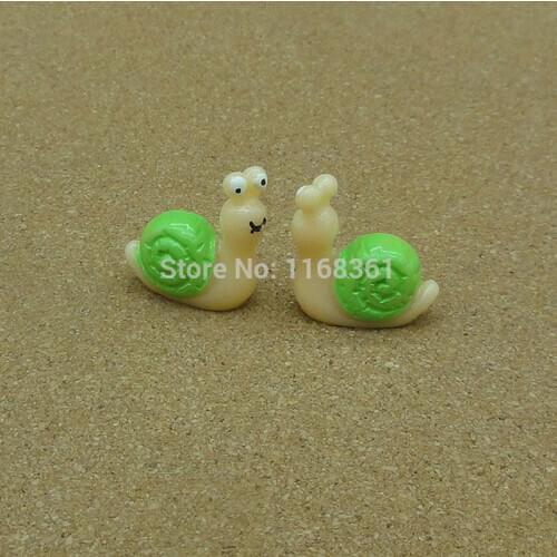 1pcs/lot resin solid green snail cartoon 22mm fairy garden gnome moss terrarium decor crafts bonsai home DIY A102-1