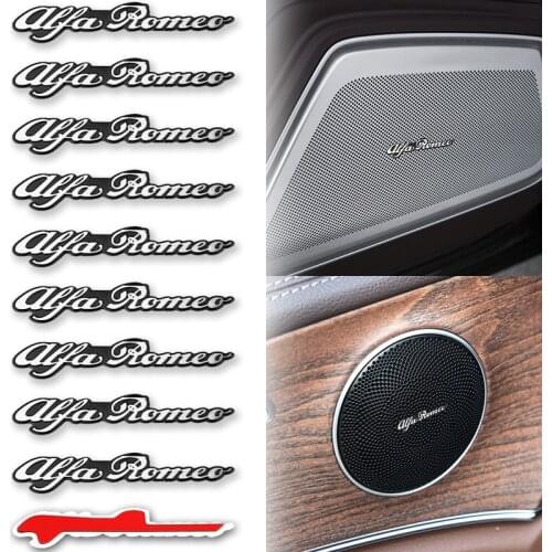 10pcs Car Styling 3D Aluminum Speaker Stereo Speaker Badge Emblem Sticker For Alfa Romeo 159 147 156 Giulietta 166 Mito Stelvio