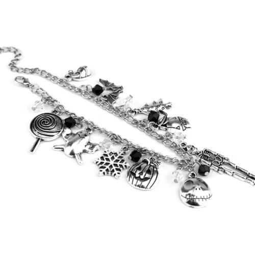 13MC Horror Movie Charm Bracelet Nightmare Before Christmas Bangle Jewelry Chucky Halloween Gift
