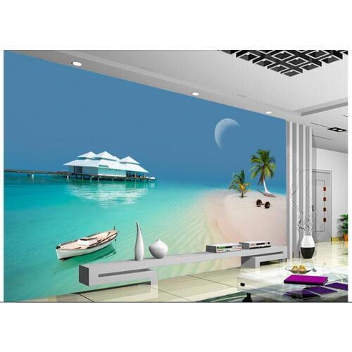 3d wallpaper custom photo non-woven mural The modern sea beach house 3d wall murals wallpaper room decoration painting