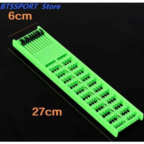 6*27CM Fishing Rig Board ABS Plastic Double Side Spring Hooks Storage Catch Holder Random 1 Pc