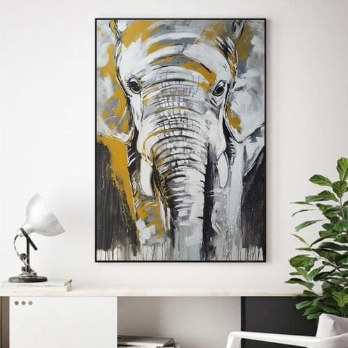 Abstract Art Animals Canvas Painting Elephant Wall Art Quadro Prints Canvas Art Pictures for Living Room No Frame