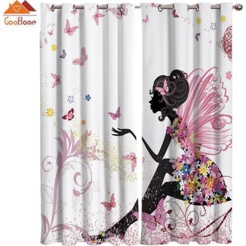 African Women Girl Window Curtains Living Room Outdoor Fabric Drapes Curtain Home Decor