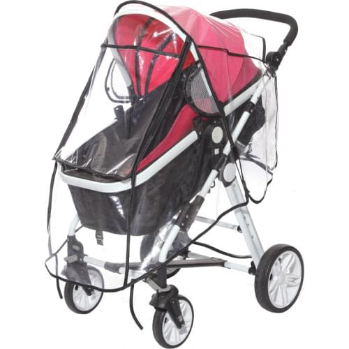 Stroller Accessories Waterproof Rain Cover Transparent Wind Dust Shield Zipper Open For Baby Strollers Pushchairs Raincoat